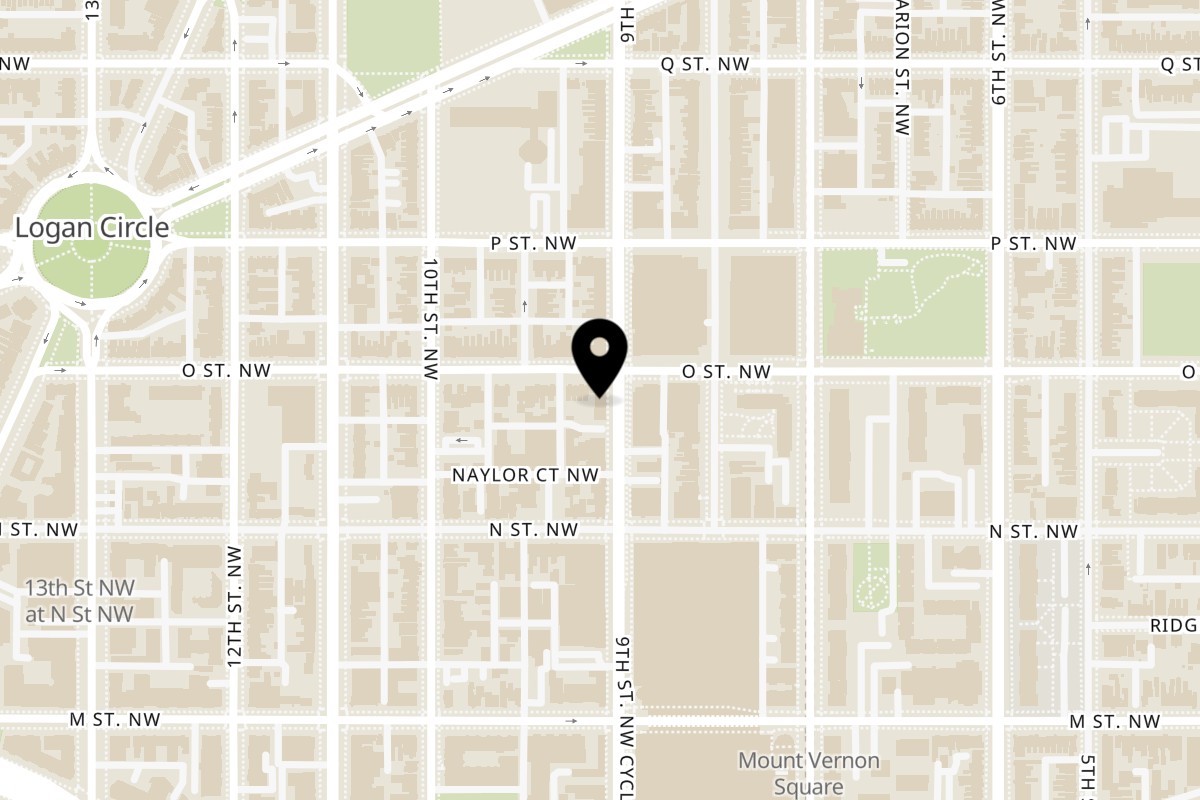 Map showing the location of Chercher Restaurant Shaw - Restaurant & Mart on 1334 9th St NW in Washington